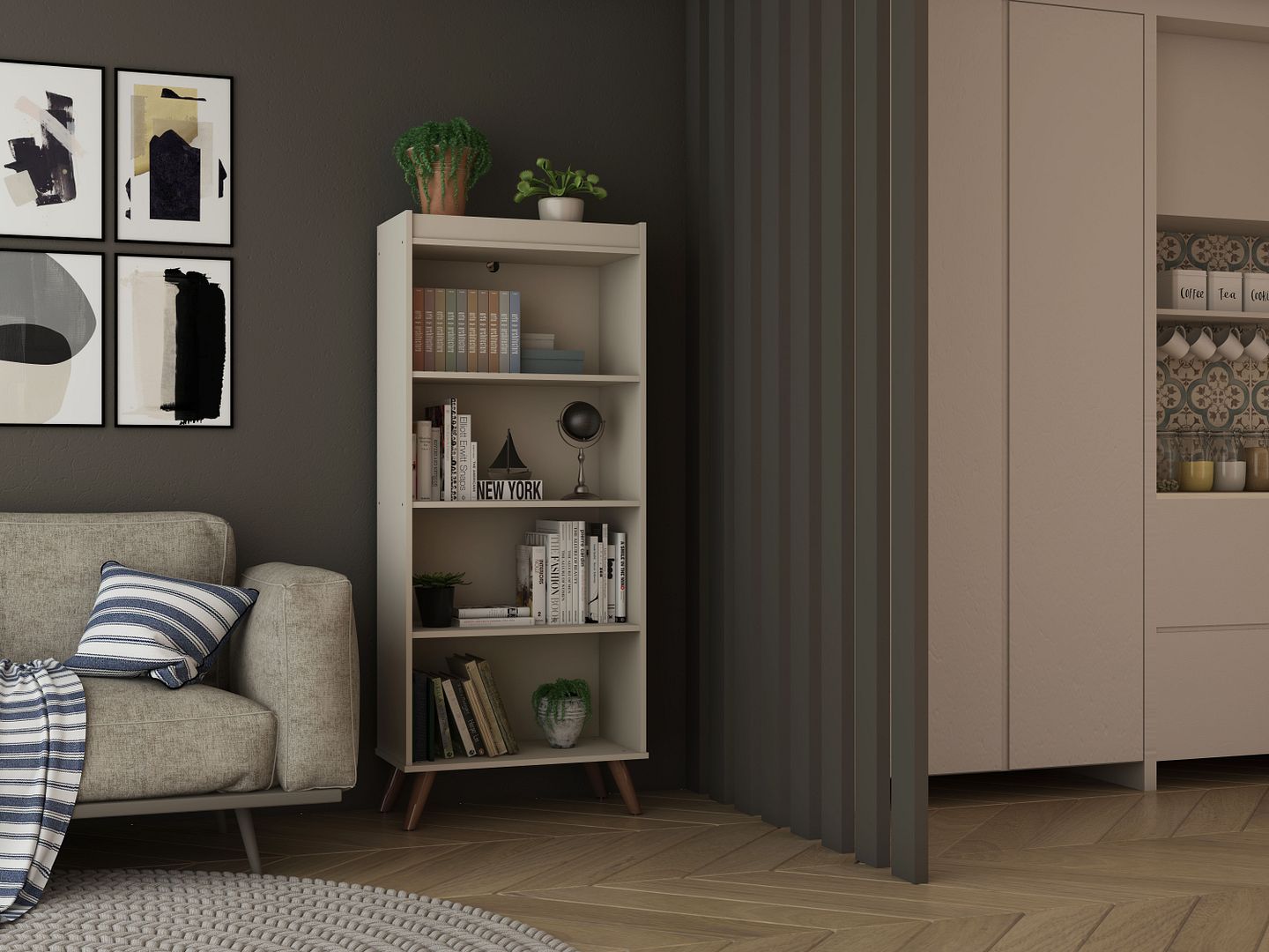 Hampton 4-Tier Bookcase