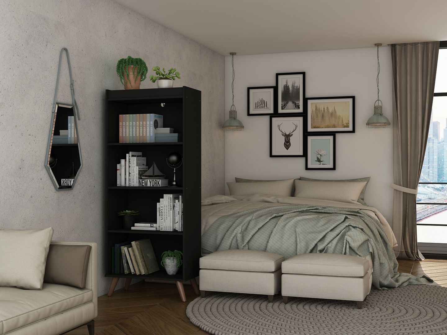 Hampton 4-Tier Bookcase