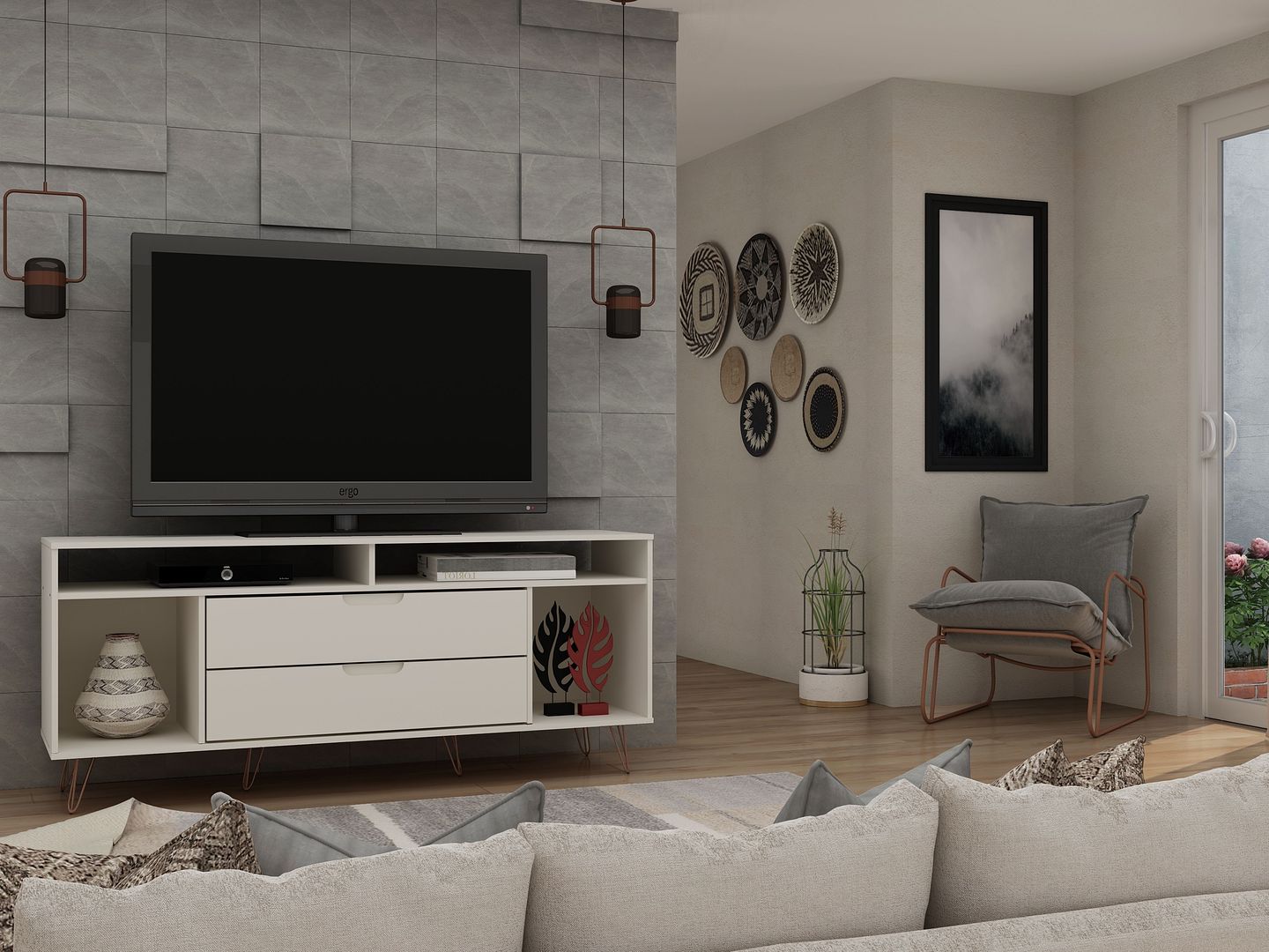 Rockefeller 62.99" TV Stand - East Shore Modern Home Furnishings