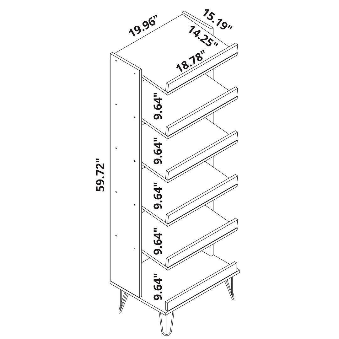 Rockefeller Shoe Storage Rack with 6 Shelves