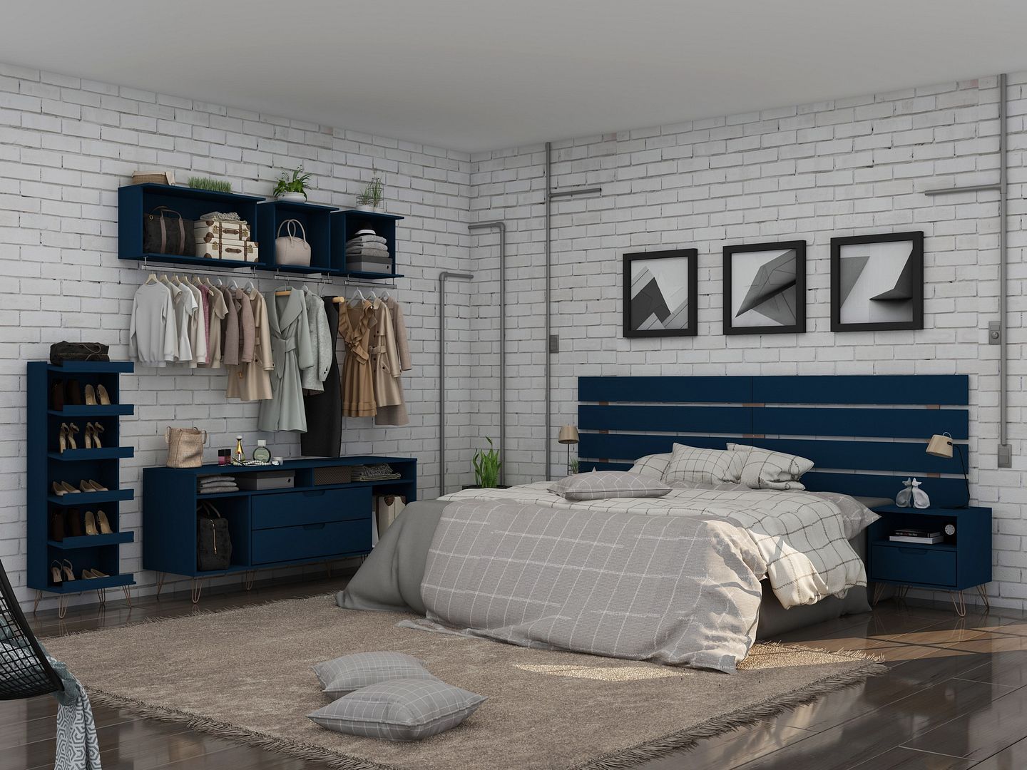 Rockefeller 2-Piece Open Hanging Closet System - East Shore Modern Home Furnishings