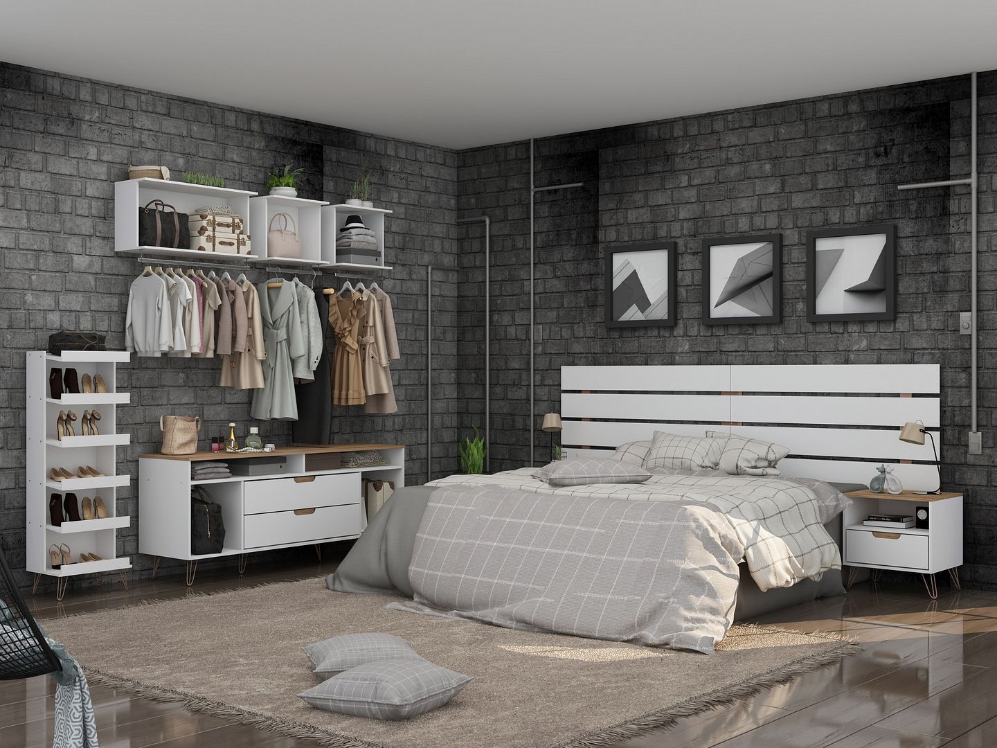 Rockefeller 4-Piece Full Open Closet Wardrobe