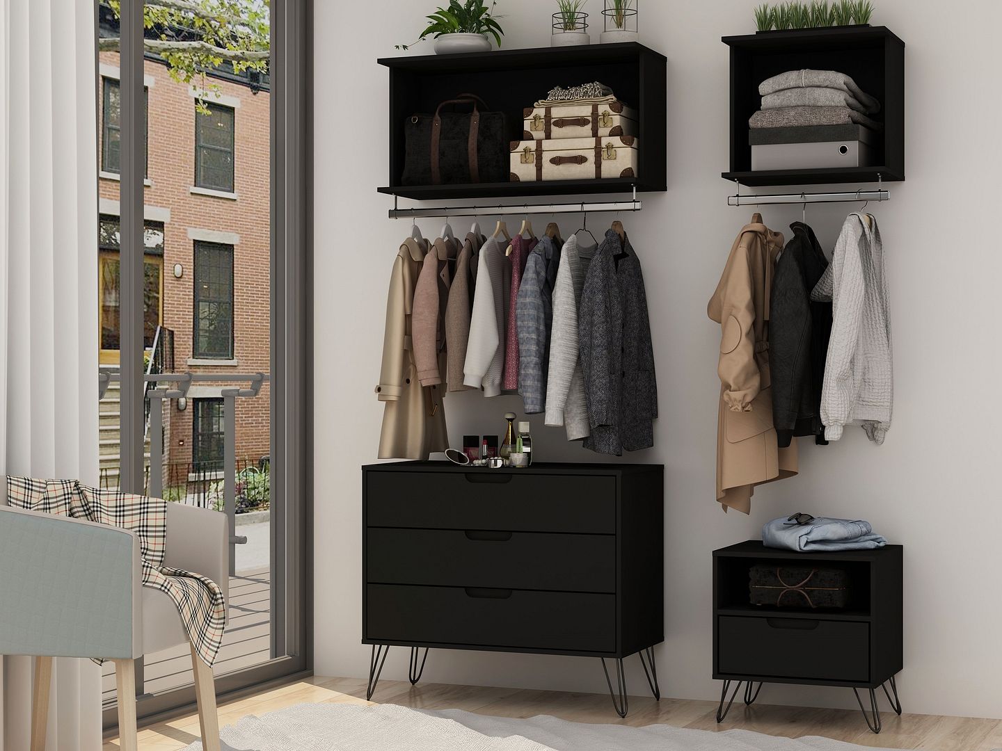Rockefeller 4-Piece Full Open Closet Wardrobe