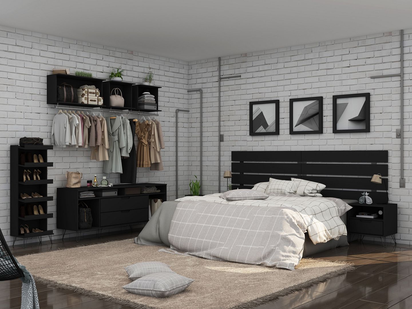 Rockefeller 4-Piece Full Open Closet Wardrobe