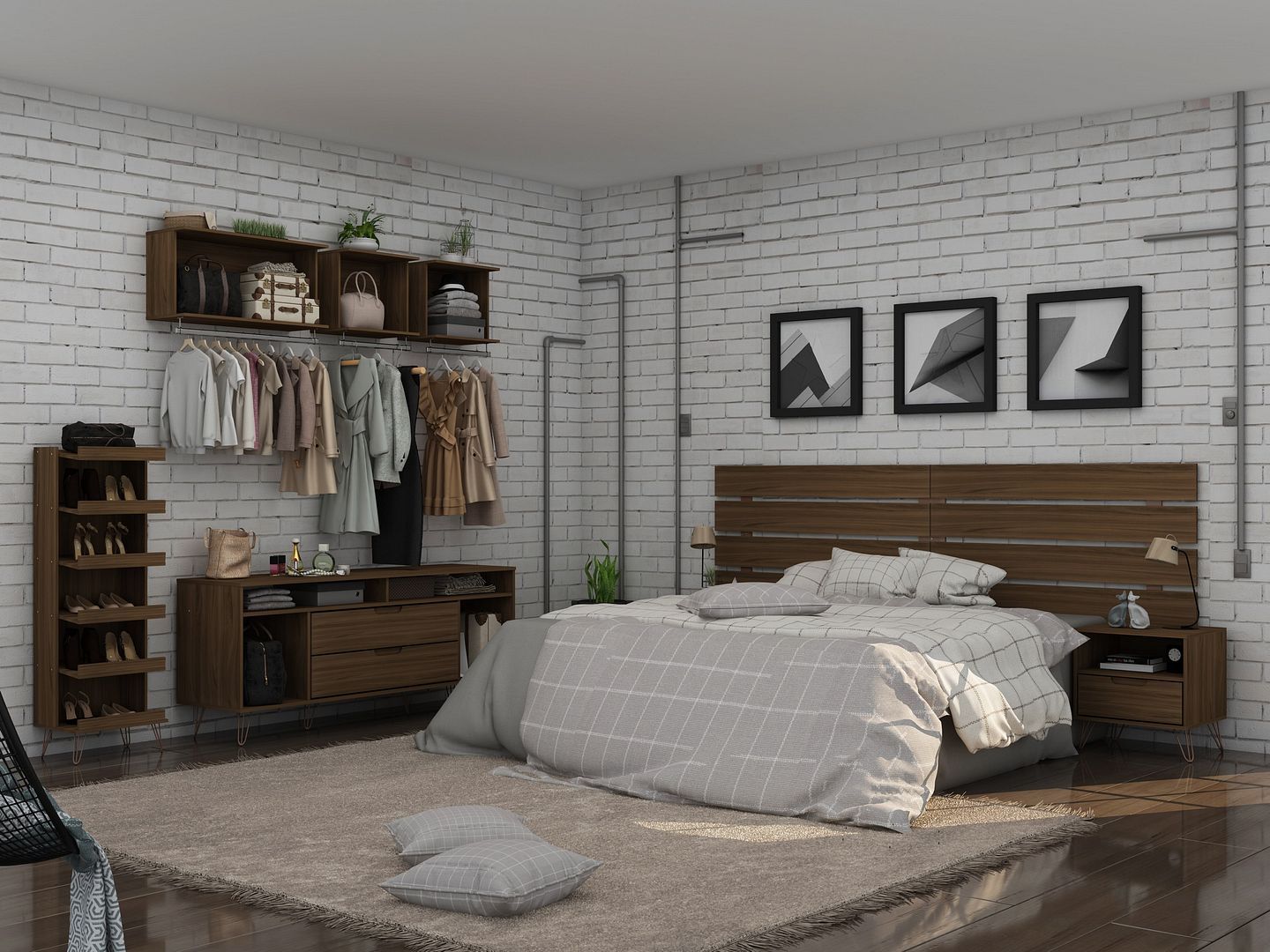 Rockefeller 4-Piece Full Open Closet Wardrobe