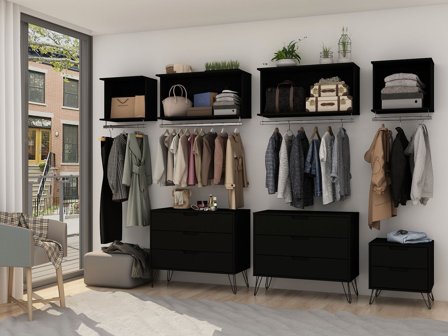 Rockefeller 7- Piece Open Wardrobe