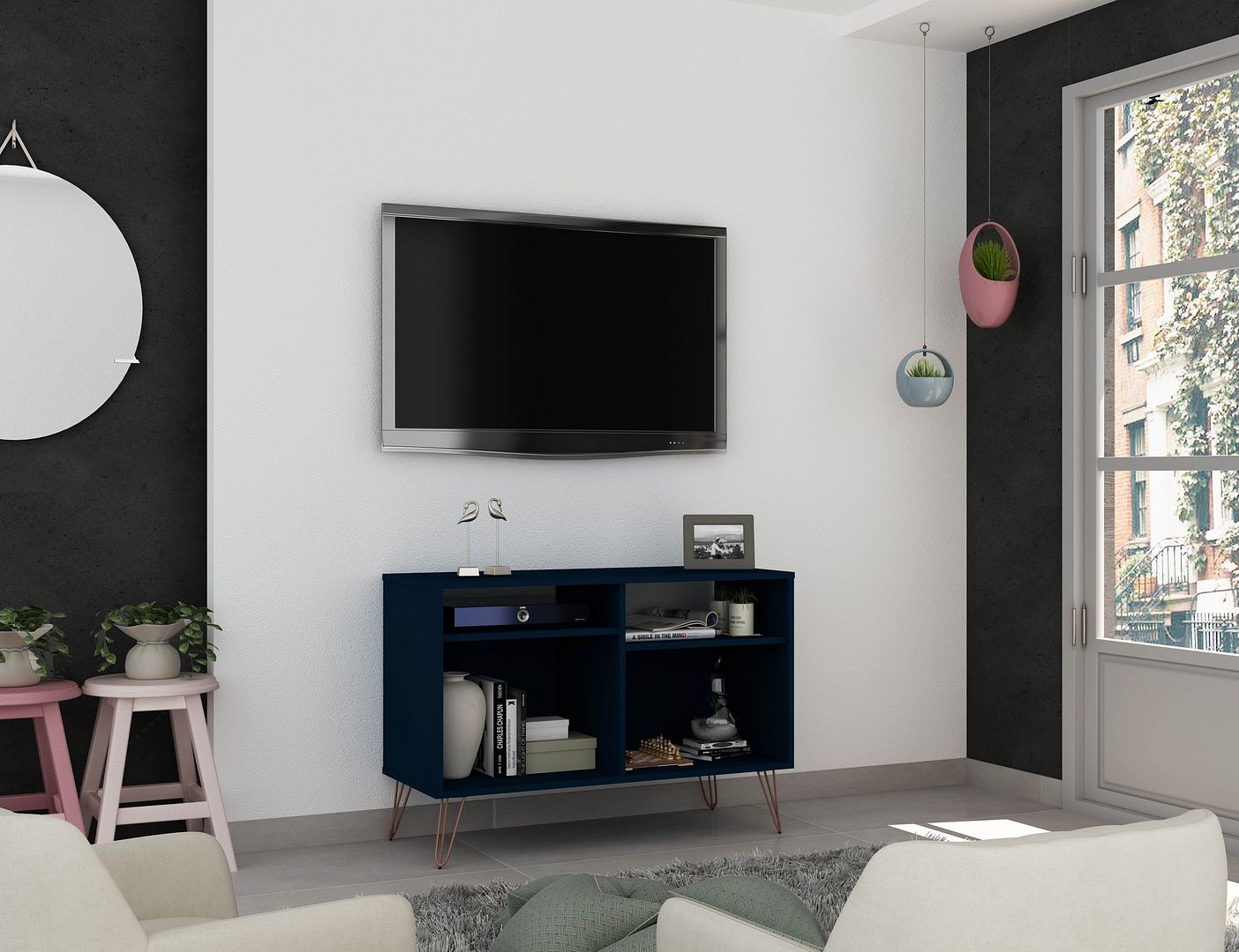 Rockefeller 6-Piece TV Stand Living Room Set - East Shore Modern Home Furnishings