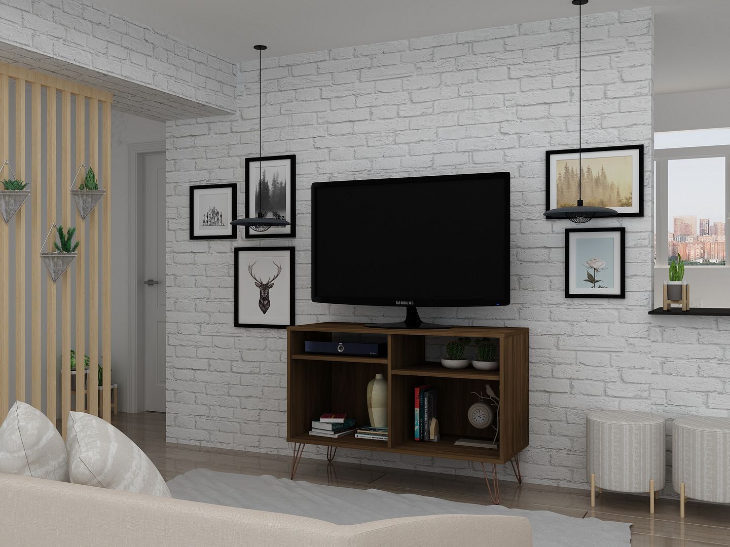 Rockefeller 6-Piece TV Stand Living Room Set - East Shore Modern Home Furnishings