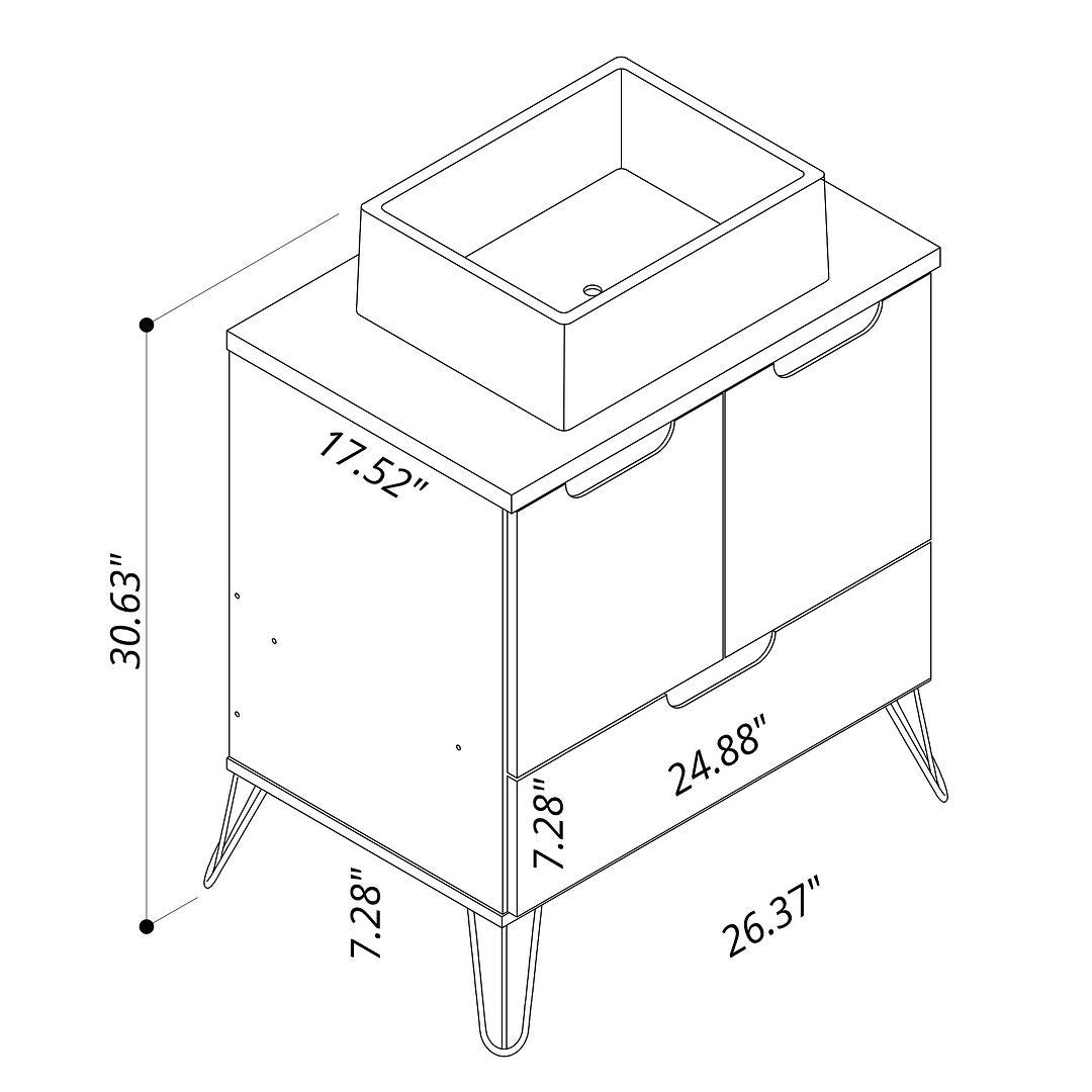Rockefeller 26.38 Bathroom Vanity Sink 1.0 - East Shore Modern Home Furnishings
