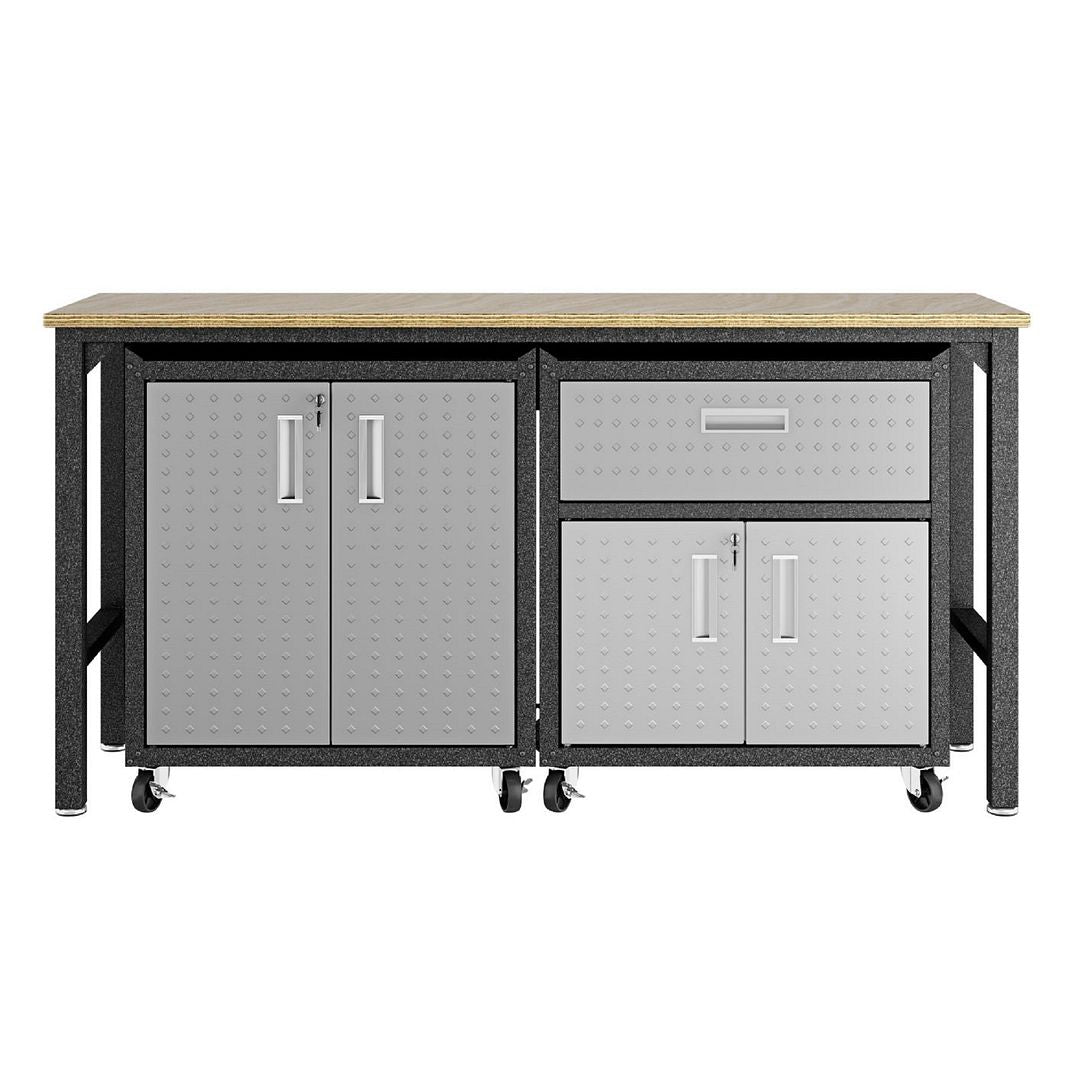 3-Piece Fortress Mobile Garage Cabinet and Worktable 2.0