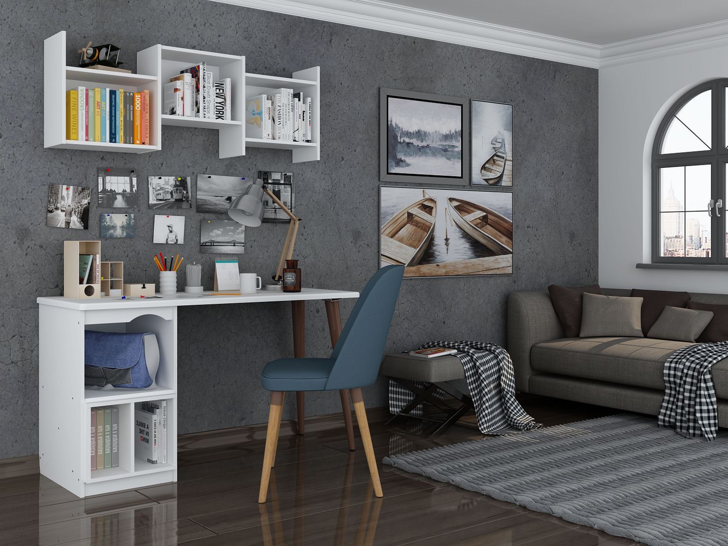 Hampton 53.54" Home Office Desk