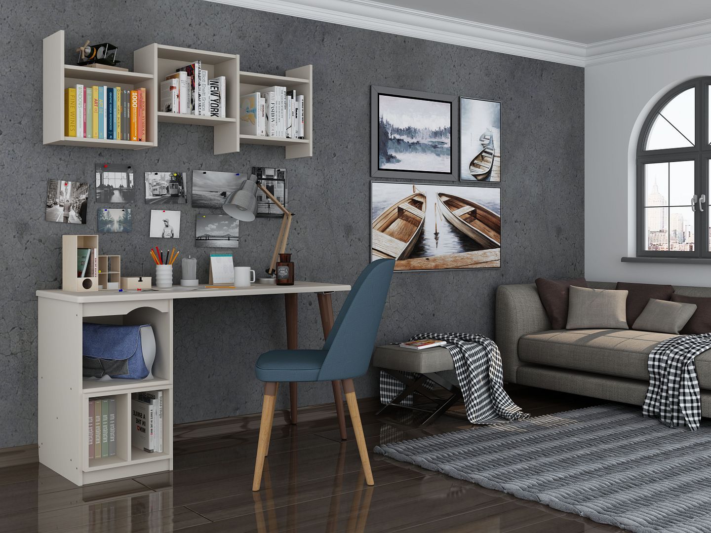 Hampton 53.54" Home Office Desk