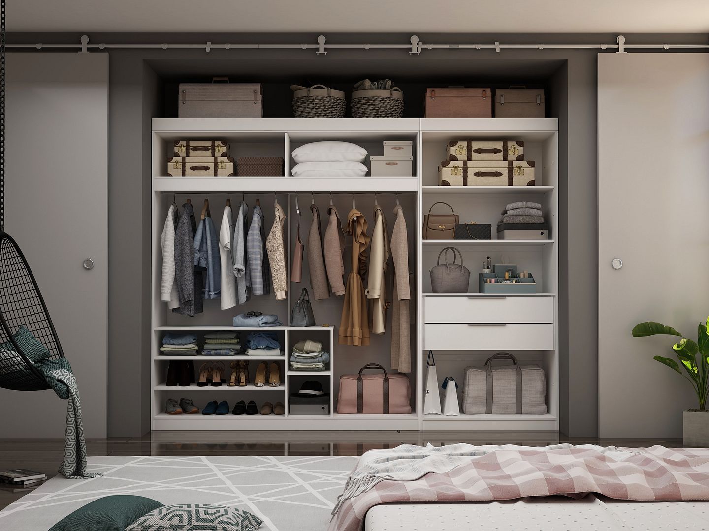 Mulberry 2-Sectional Open Closet Module Wardrobe System - East Shore Modern Home Furnishings