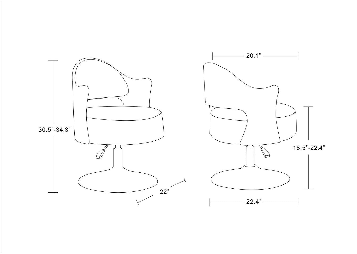 Bopper Adjustable Height Swivel Accent Chair - Set of 2