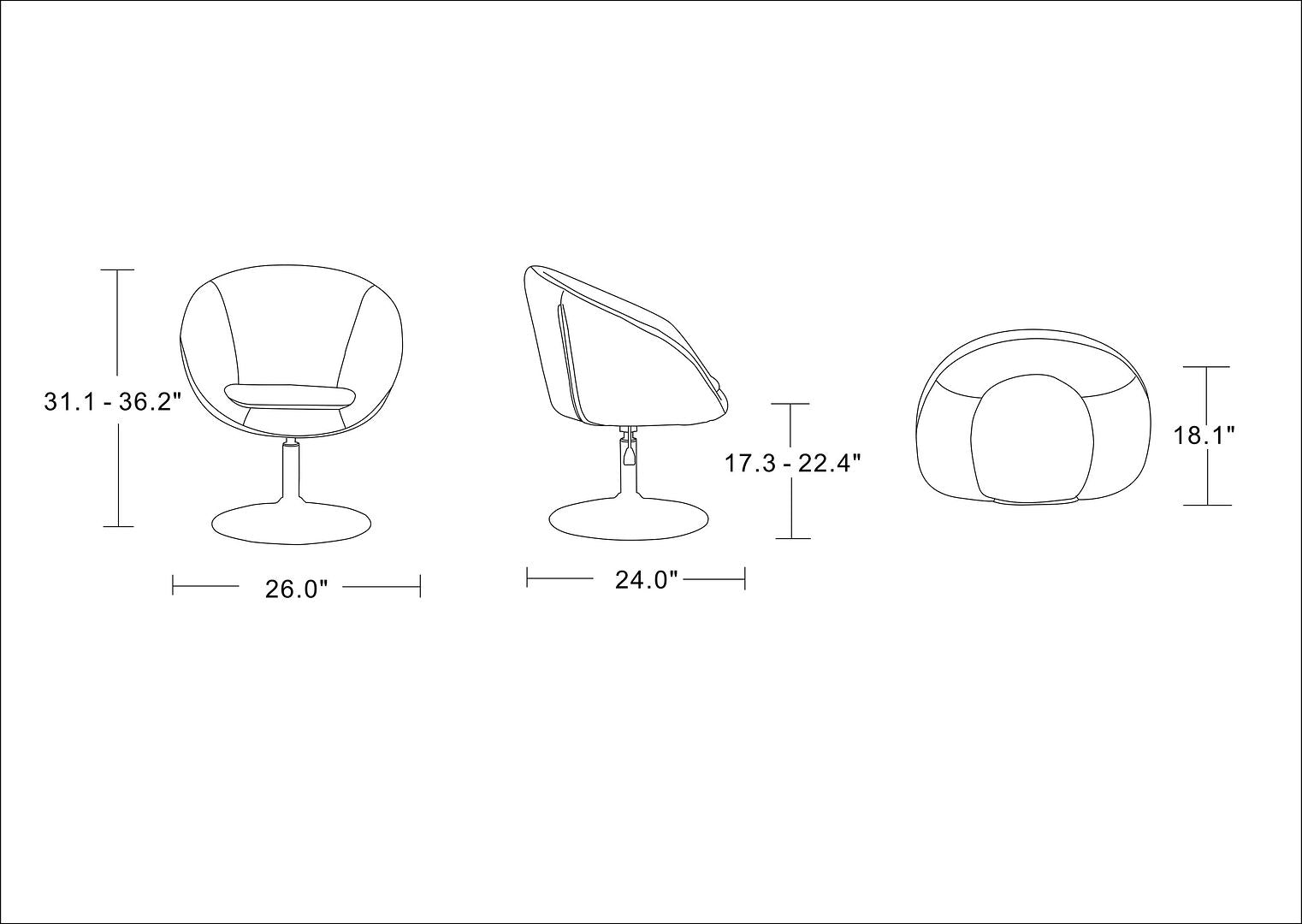 Hopper Swivel Adjustable Height Chair - Set of 2