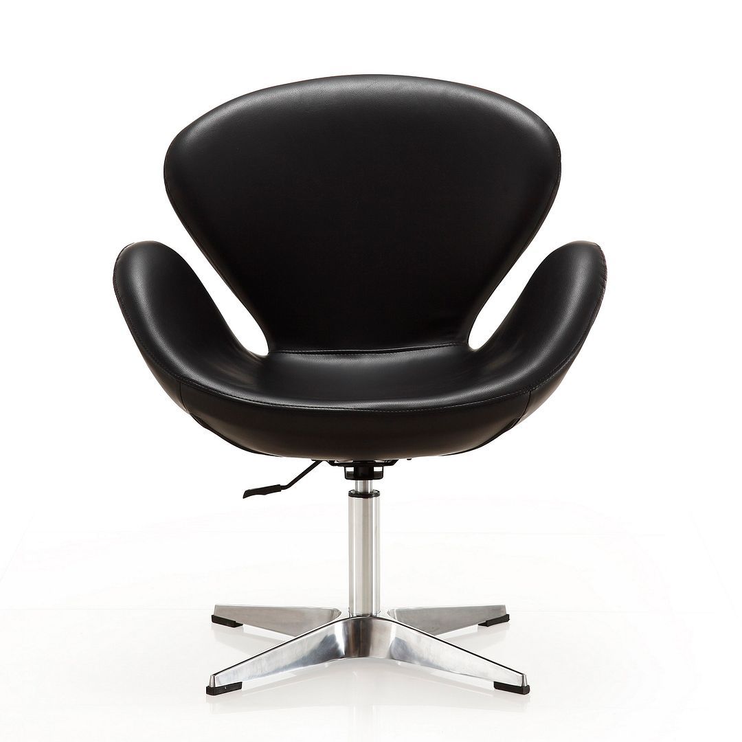 Raspberry Faux Leather Adjustable Swivel Accent Chair - Set of 2
