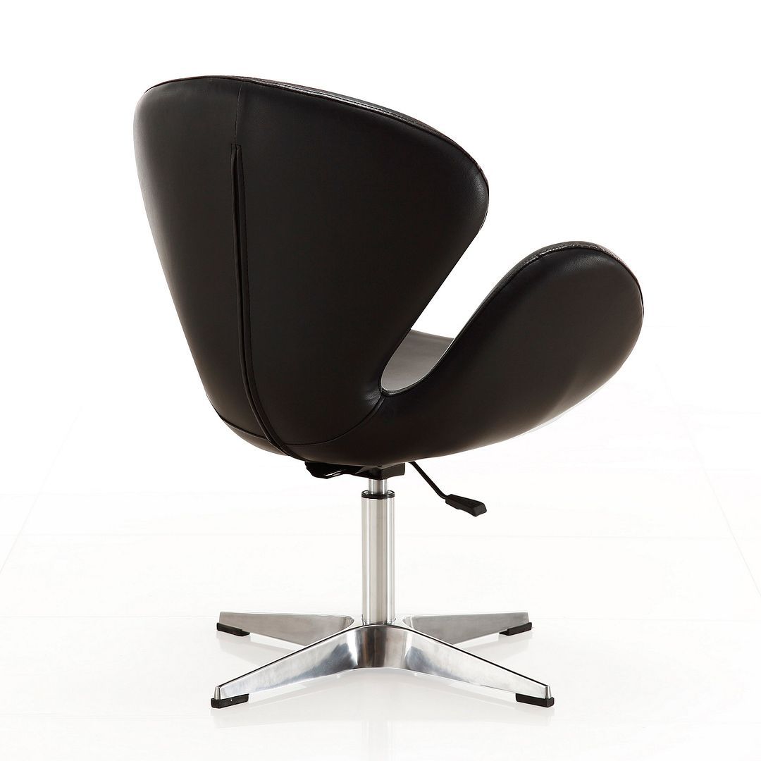 Raspberry Faux Leather Adjustable Swivel Accent Chair - Set of 2