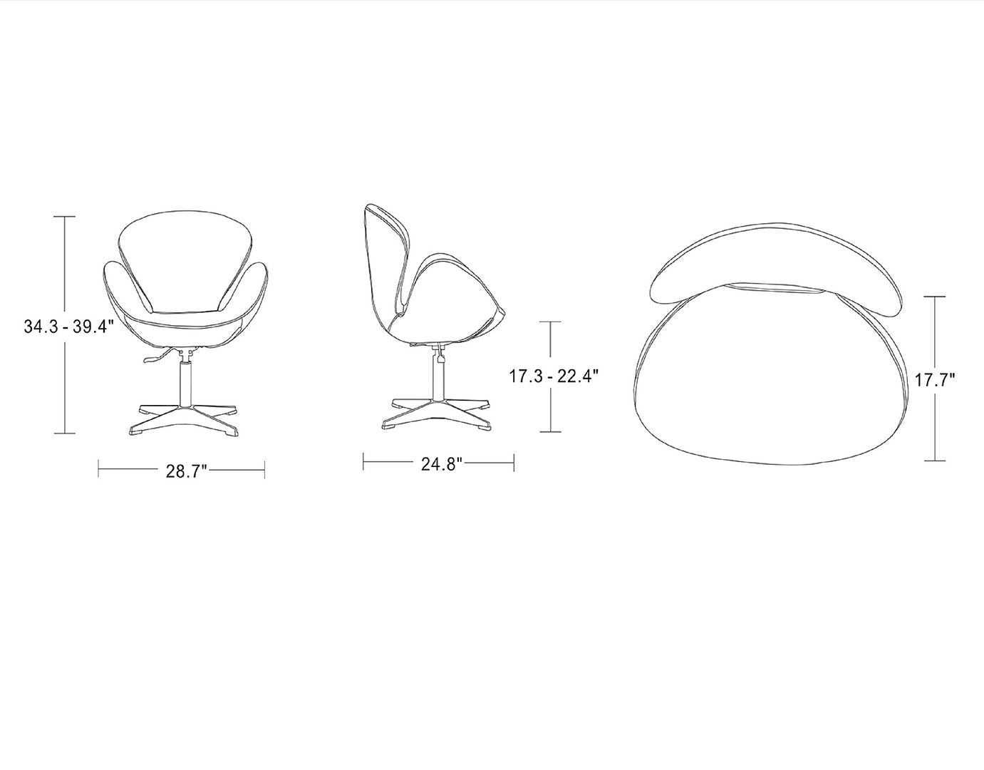Raspberry Adjustable Swivel Accent Chair - Set of 2