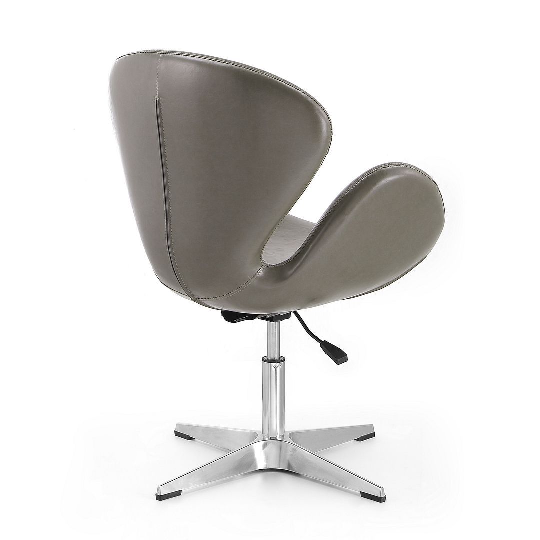 Raspberry Faux Leather Adjustable Swivel Accent Chair - Set of 2