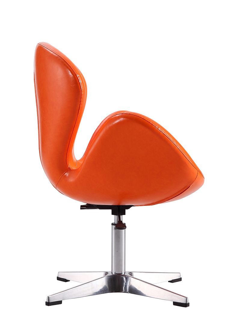Raspberry Faux Leather Adjustable Swivel Accent Chair - Set of 2