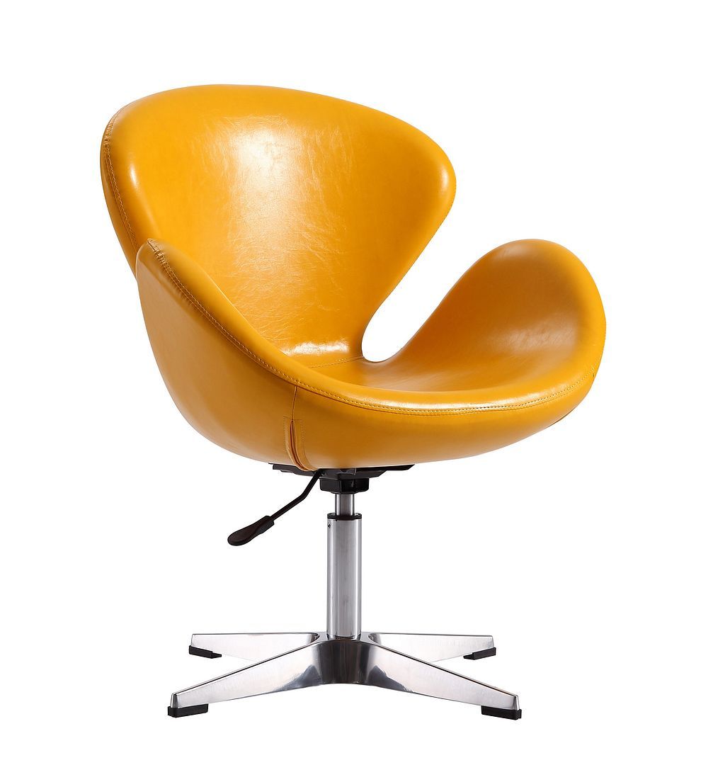 Raspberry Faux Leather Adjustable Swivel Accent Chair - Set of 2