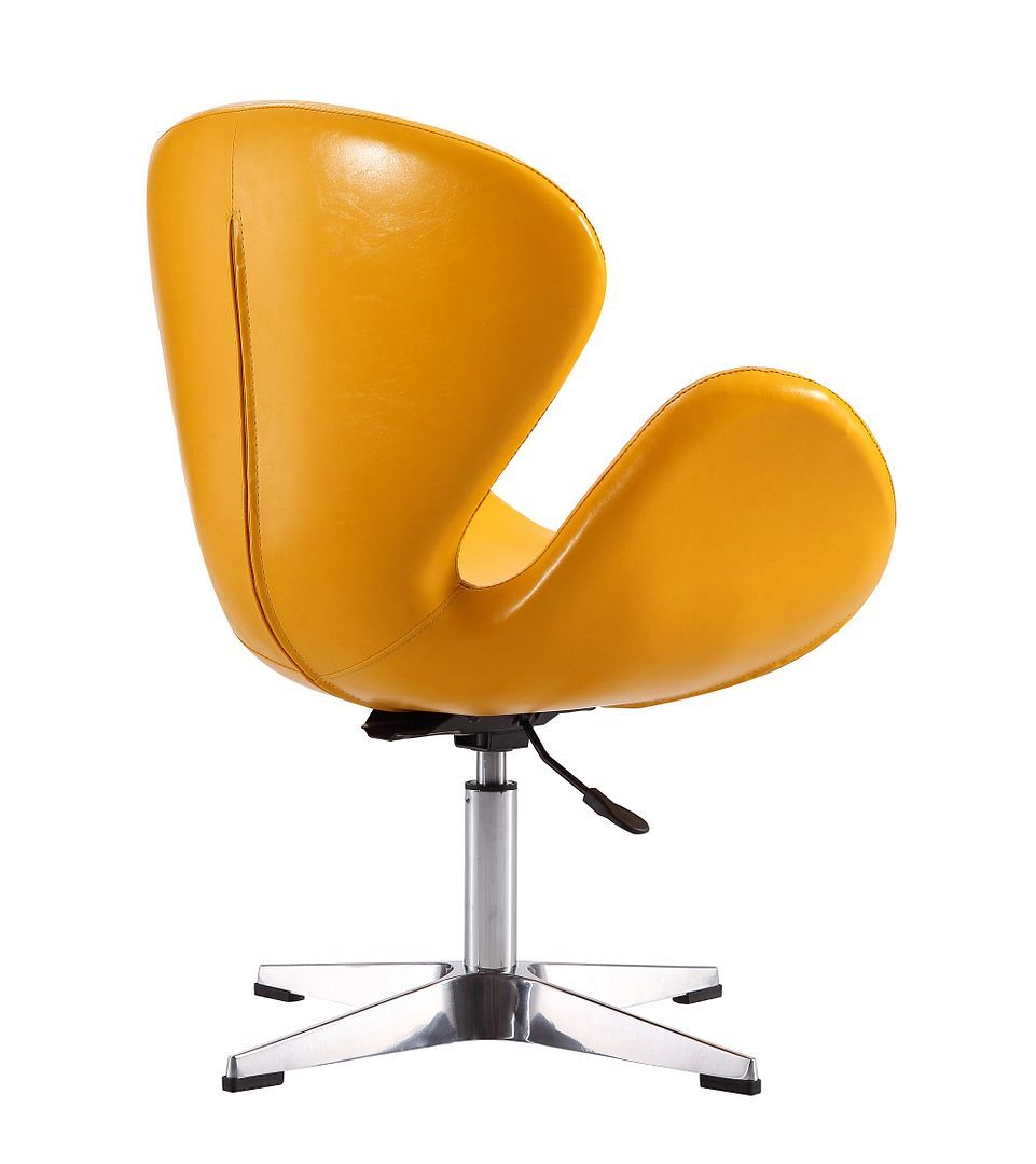 Raspberry Faux Leather Adjustable Swivel Accent Chair - Set of 2