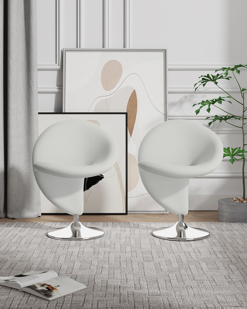 Curl Swivel Accent Chair - Set of 2 - East Shore Modern Home Furnishings