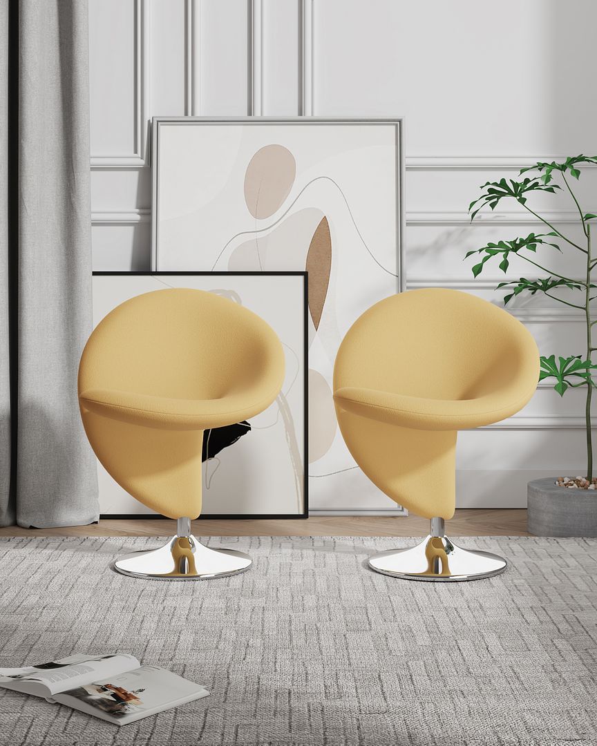 Curl Swivel Accent Chair - Set of 2 - East Shore Modern Home Furnishings