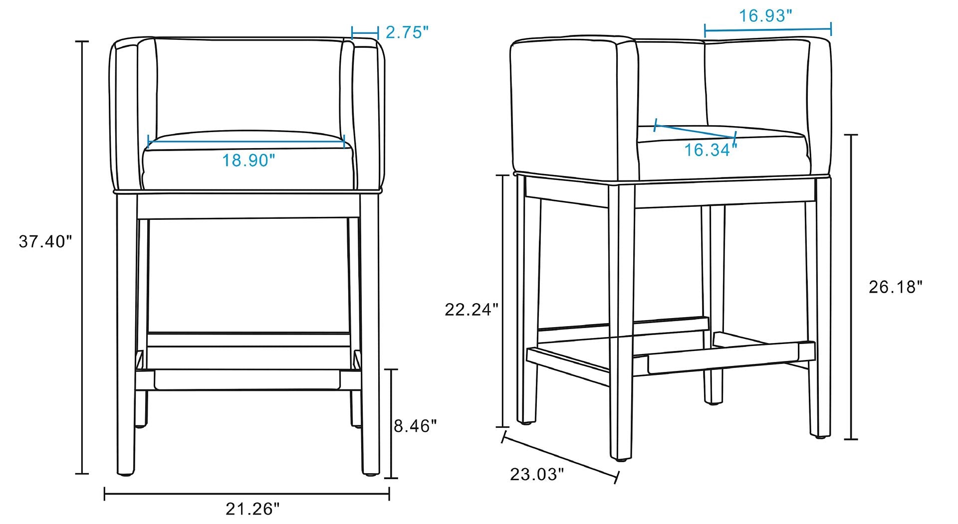 Kingsley Counter Stool - Set of 2 - East Shore Modern Home Furnishings