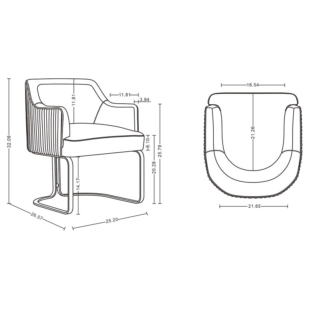 Edra Dining Armchair - Set of 2 - East Shore Modern Home Furnishings