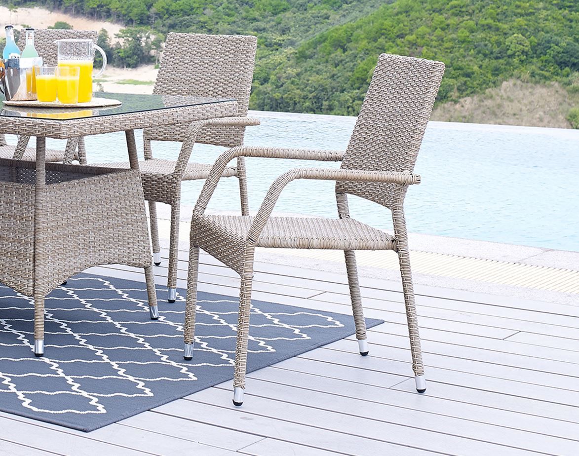 2-Piece Genoa Patio Dining Armchair - East Shore Modern Home Furnishings