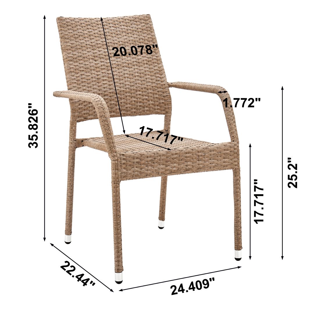 2-Piece Genoa Patio Dining Armchair