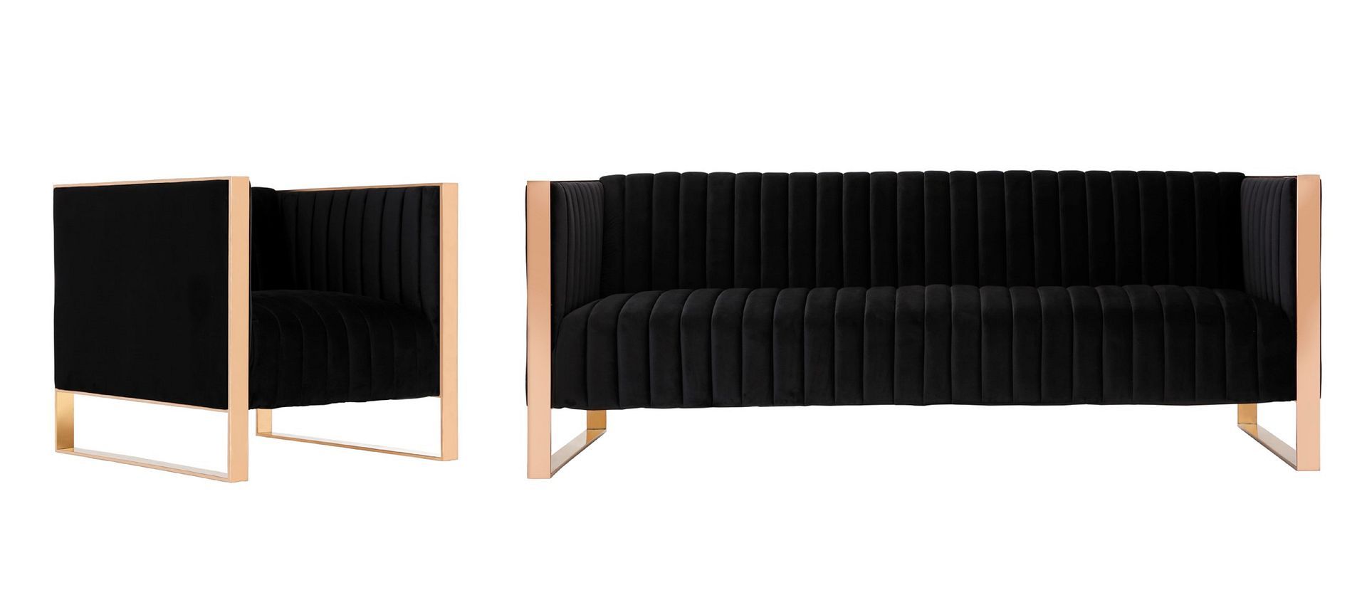 Trillium Velvet Sofa and Armchair Set of 2 - East Shore Modern Home Furnishings