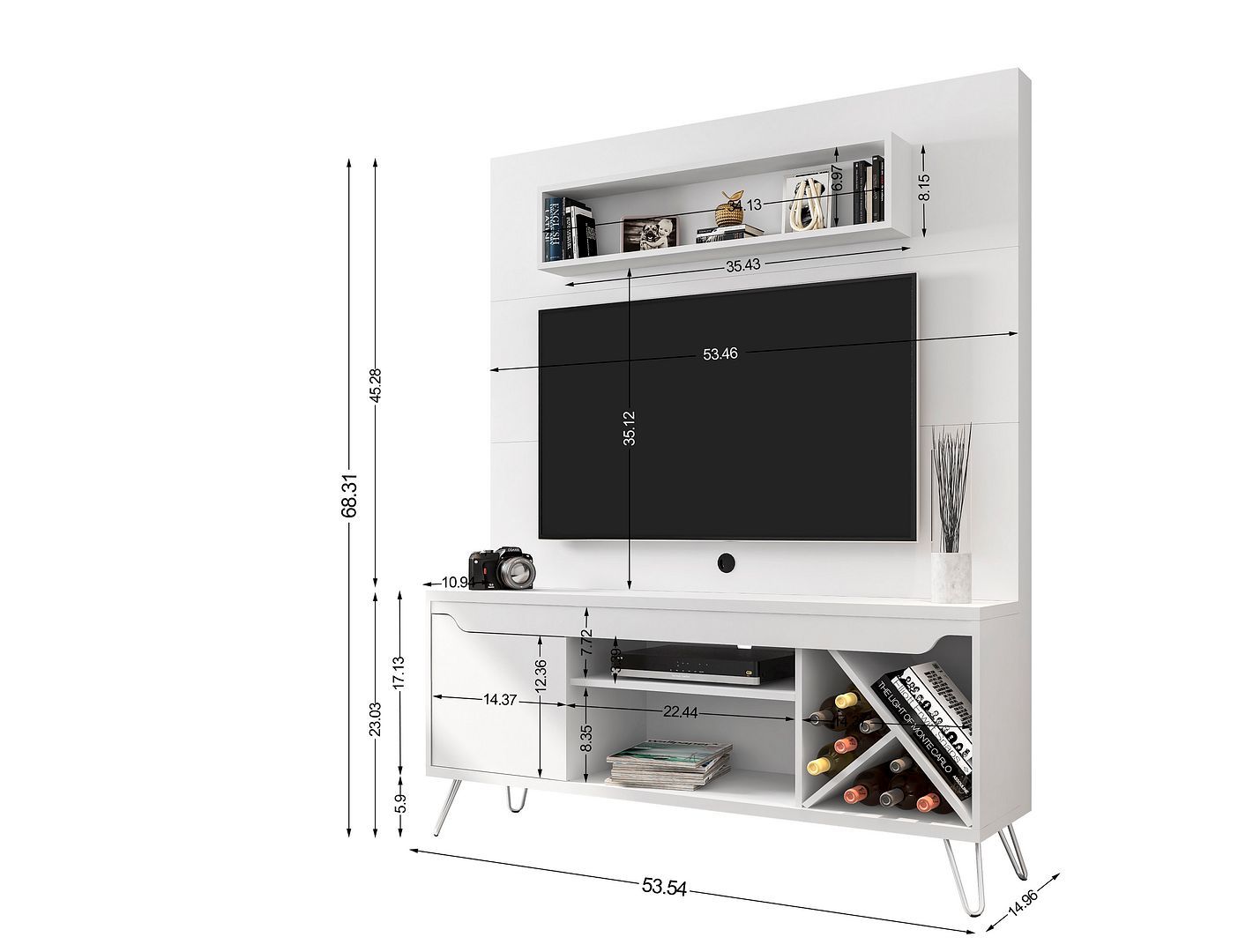 Baxter 53.54" Freestanding Entertainment Center - East Shore Modern Home Furnishings