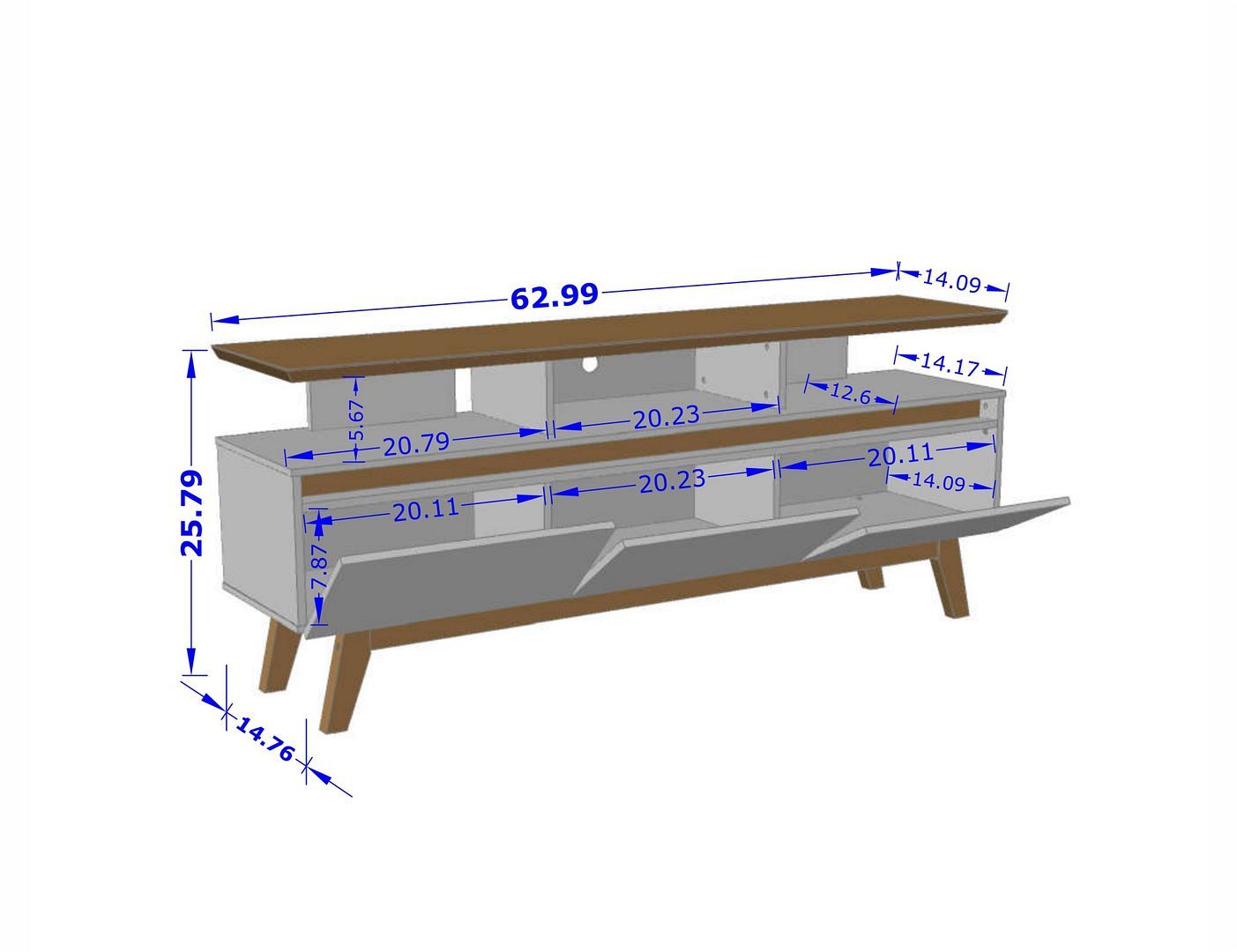 Yonkers 62.99" TV Stand - East Shore Modern Home Furnishings