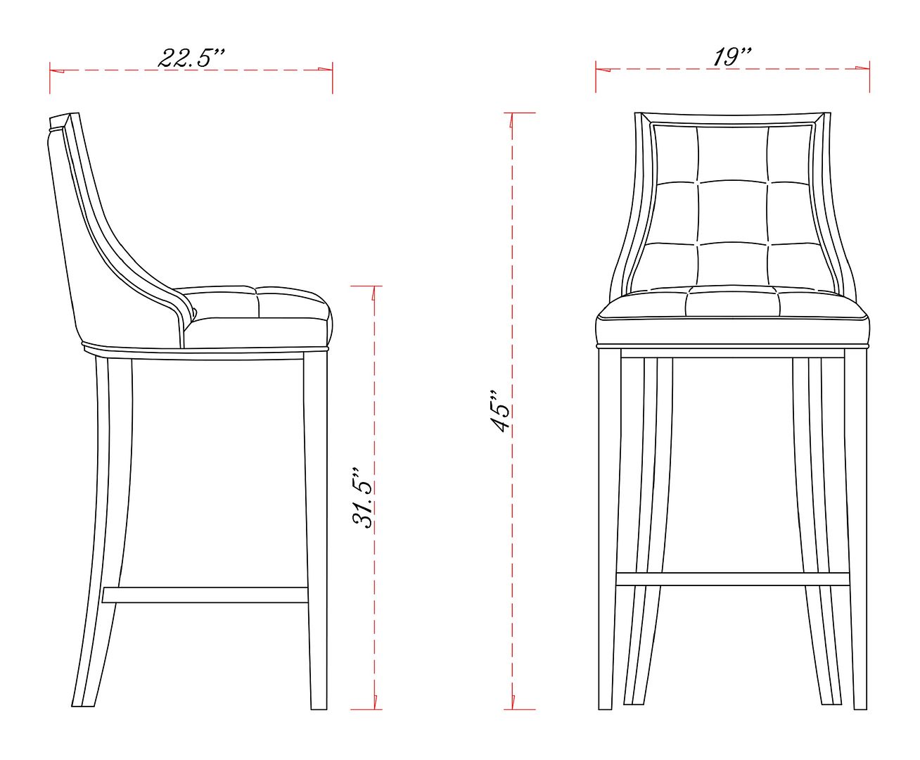 Fifth Avenue Bar Stool -Set of 3 - East Shore Modern Home Furnishings