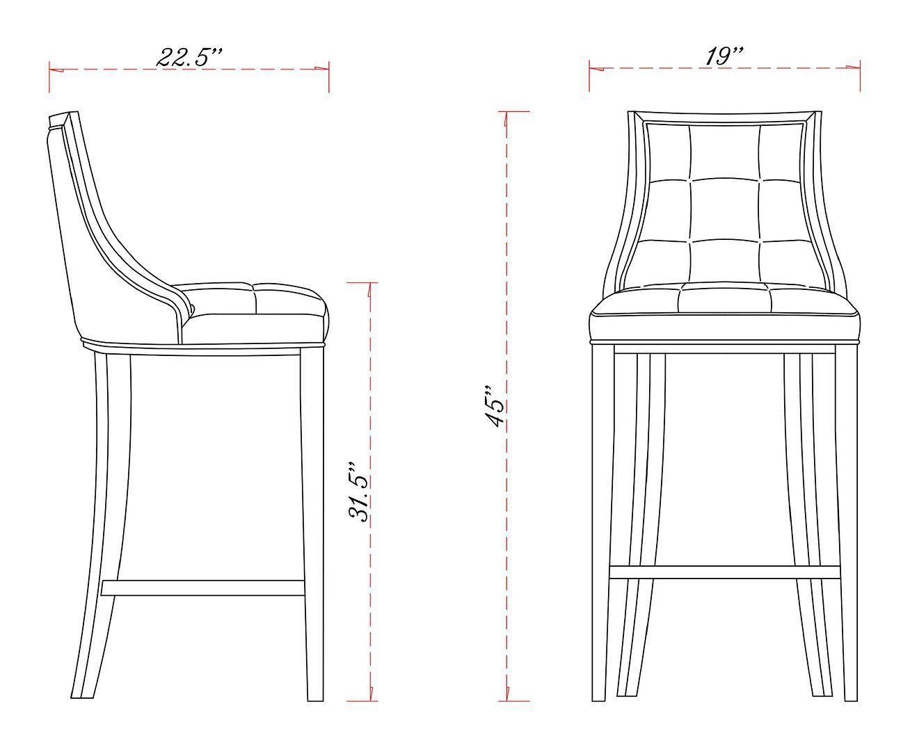 Fifth Avenue Bar Stool -Set of 3 - East Shore Modern Home Furnishings