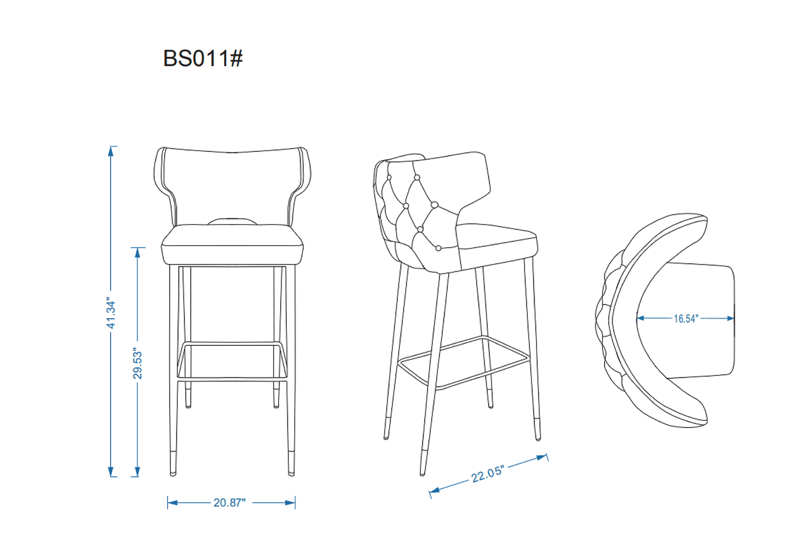 Holguin Barstool - Set of 3 - East Shore Modern Home Furnishings