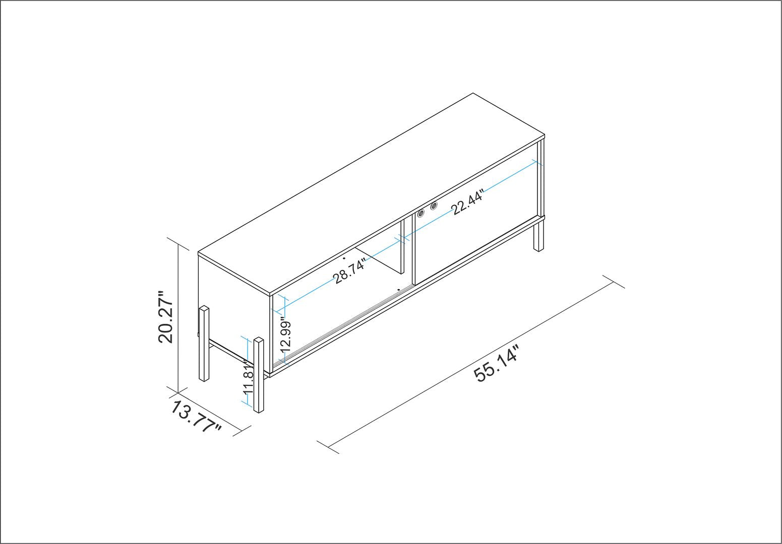 Bowery 55.12" TV Stand - East Shore Modern Home Furnishings