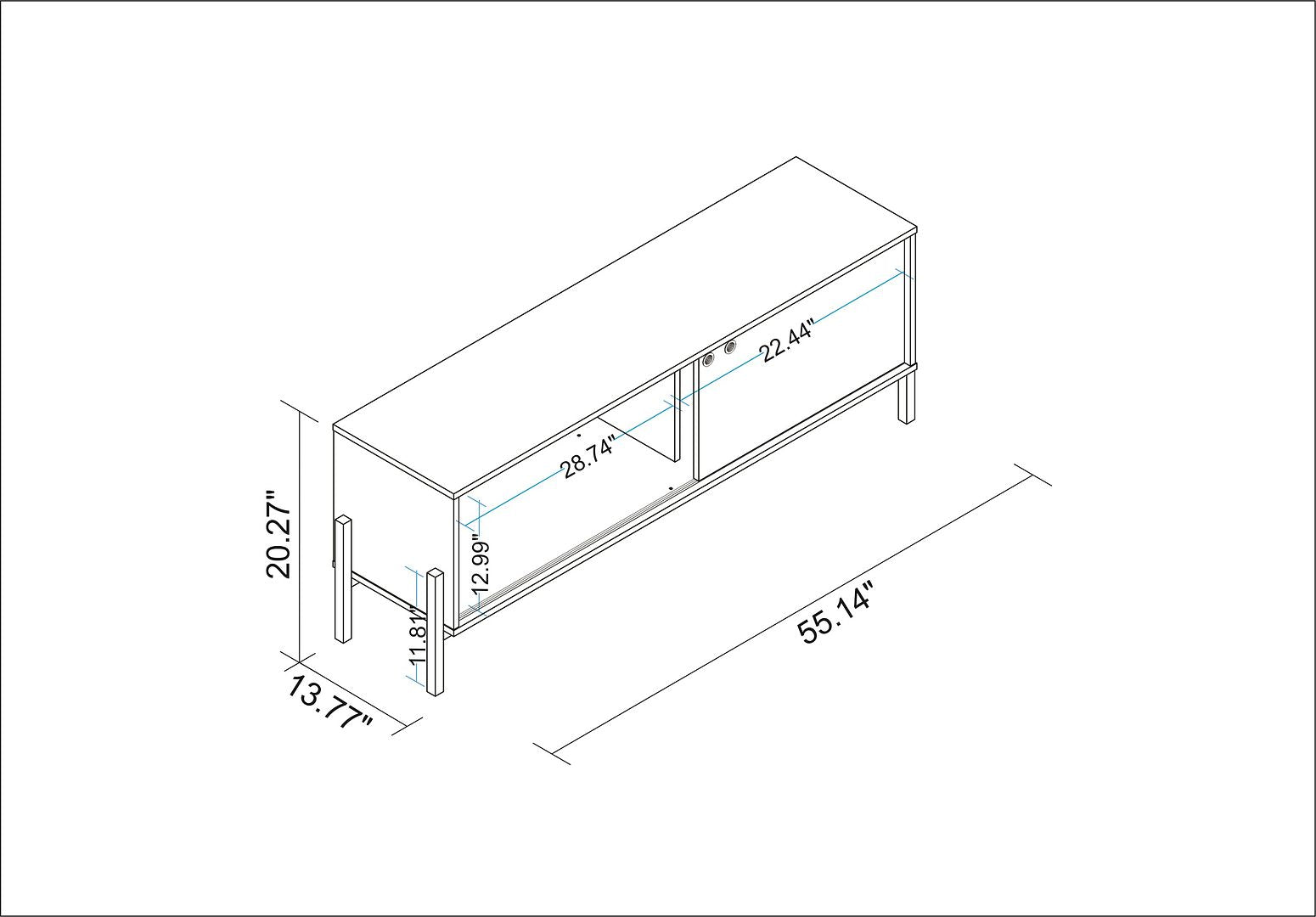 Bowery 55.12" TV Stand - East Shore Modern Home Furnishings