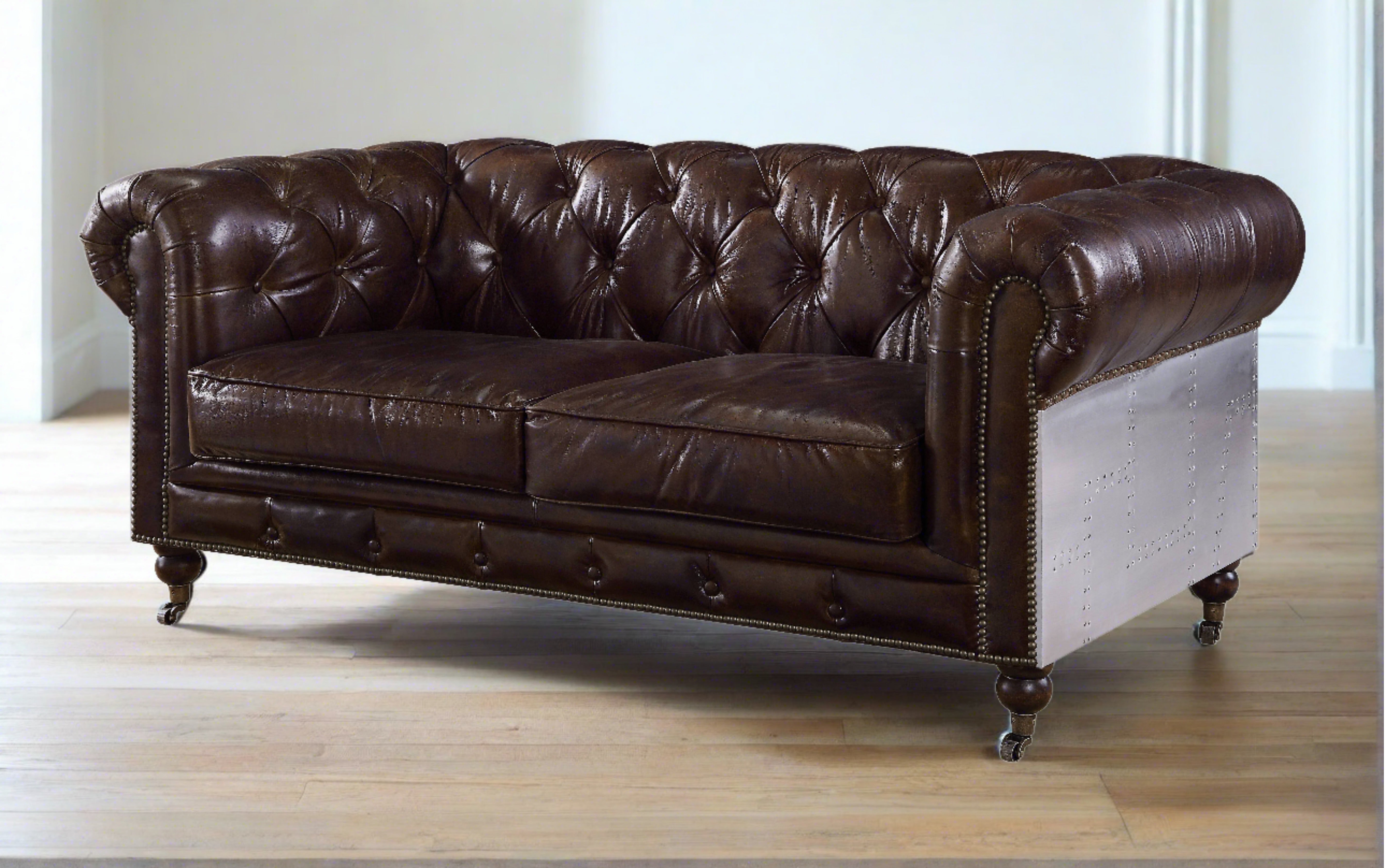Aberdeen Top Grain Leather Loveseat