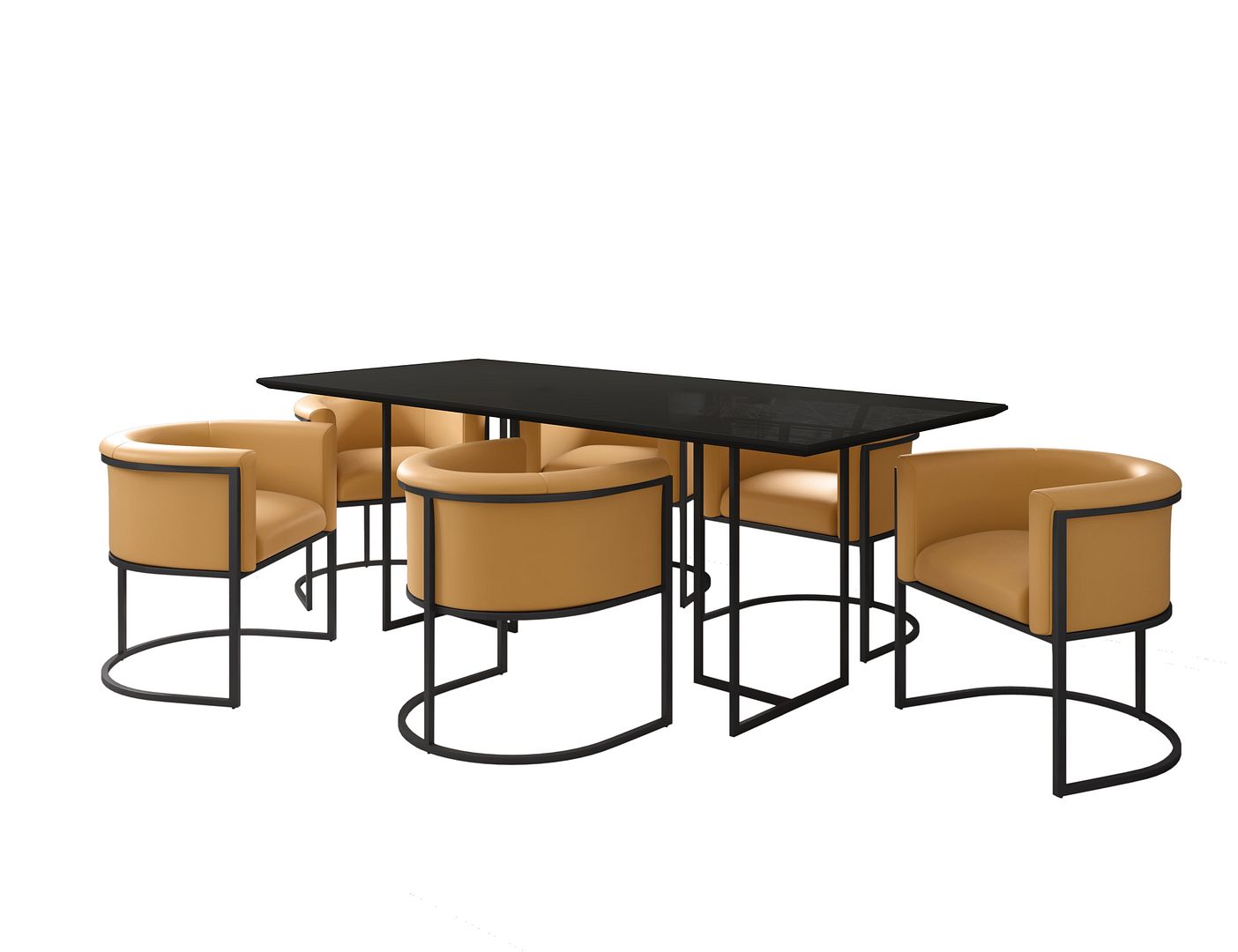 Celine Dining Table with 6 Bali Chairs - East Shore Modern Home Furnishings