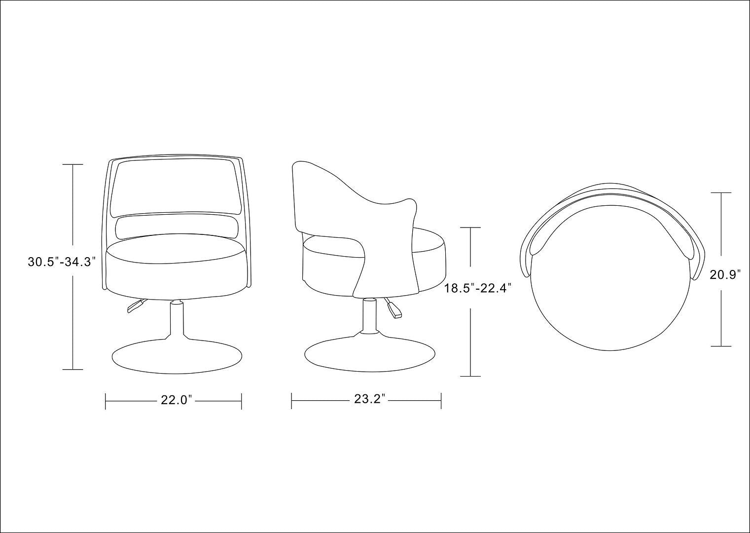 Salon Adjustable Height Swivel Accent Chair