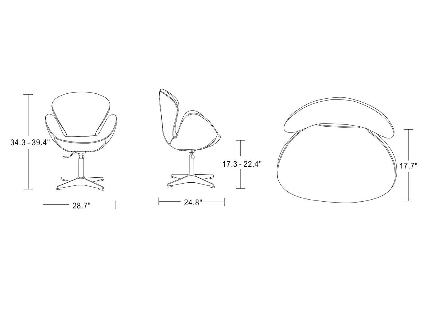 Raspberry Adjustable Swivel Accent Chair