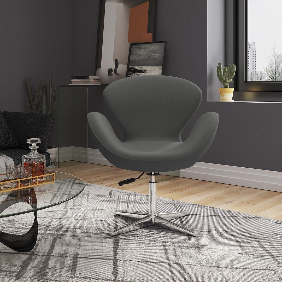Raspberry Adjustable Swivel Accent Chair - Set of 2 - East Shore Modern Home Furnishings