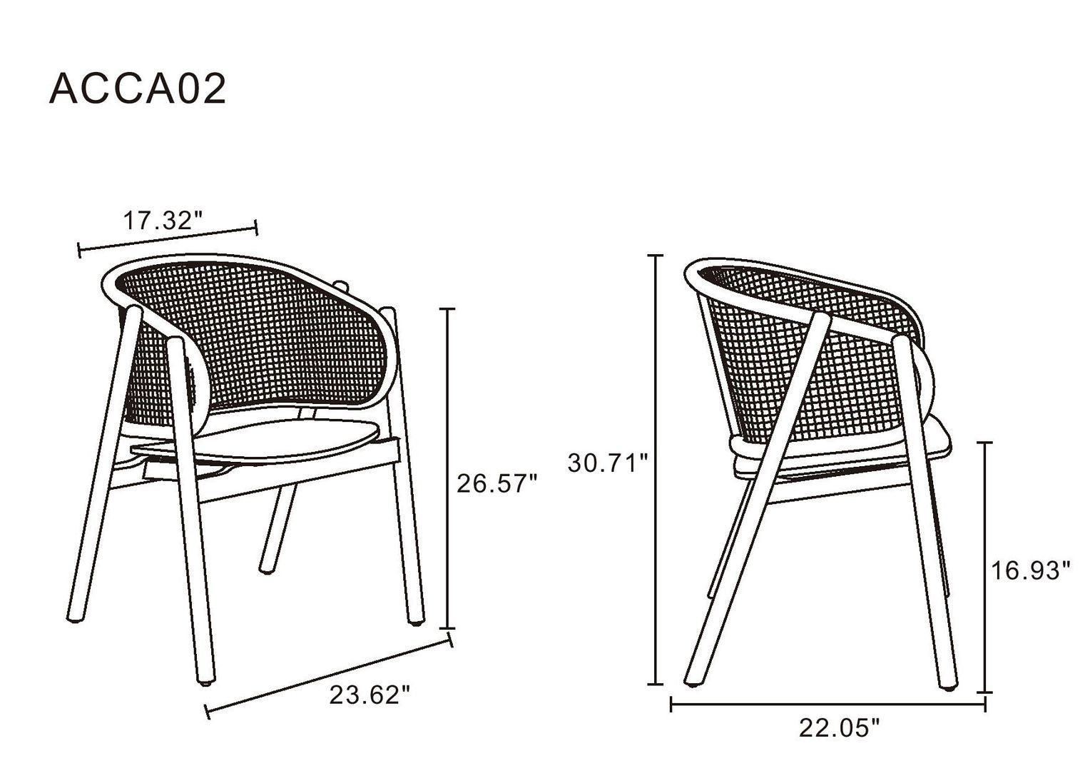 Versailles Cane Arm Chair - East Shore Modern Home Furnishings