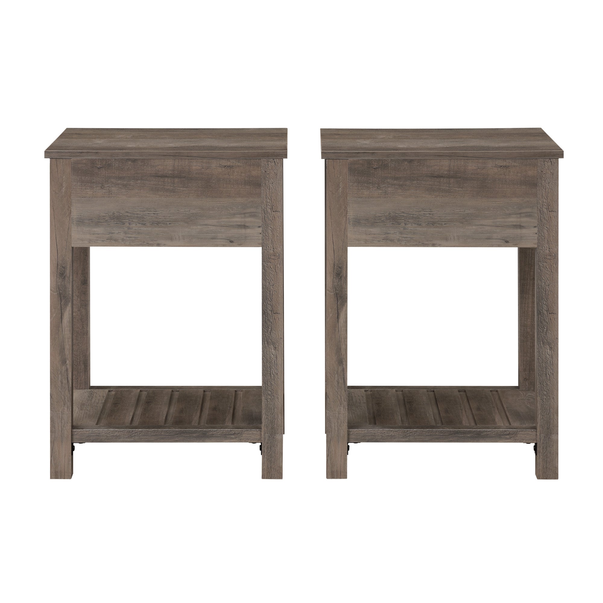 18" Country Farmhouse Single Drawer Side Table Set - East Shore Modern Home Furnishings