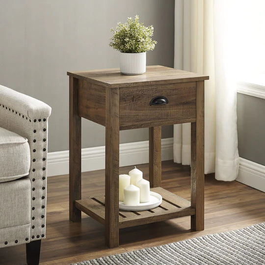 18" Country Single Drawer Nightstand