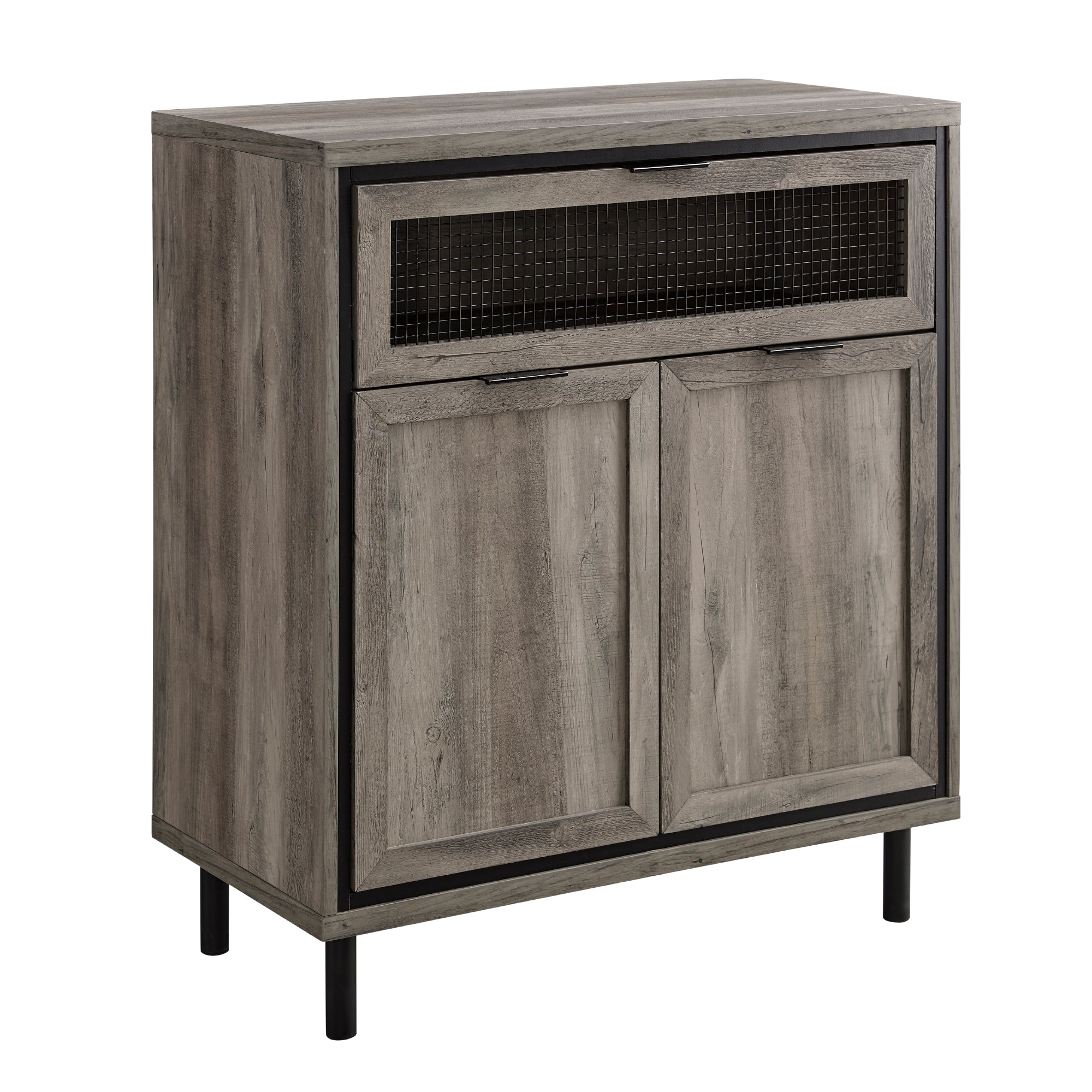 Jenson 30" Mesh Metal Drop Down Door Accent Cabinet - East Shore Modern Home Furnishings