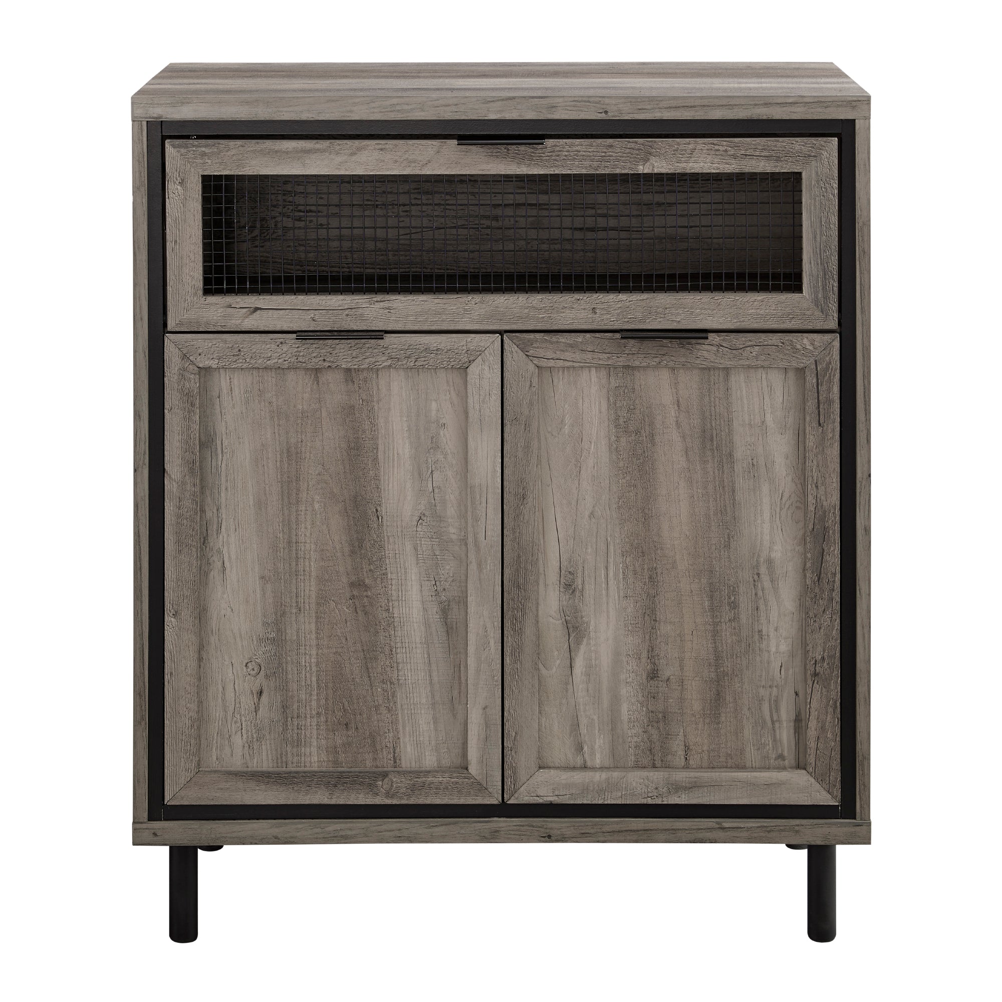 Jenson 30" Mesh Metal Drop Down Door Accent Cabinet - East Shore Modern Home Furnishings